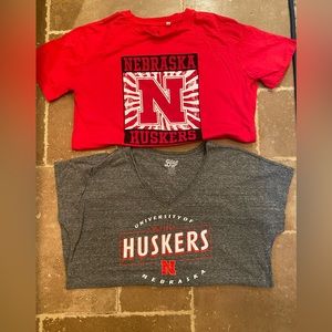 Nebraska Short Sleeve Tee  Size L. Gently worn. Selling as a set.